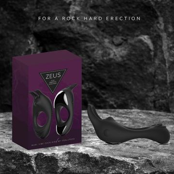 Cockring met Vibratie - Zeus - Zwart