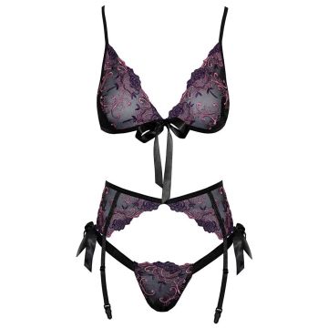 Kissable Lingerie Set met Bloemenborduurwerk - Roze/Paars