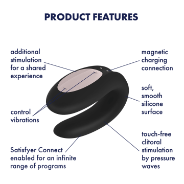 Satisfyer Double Joy App-Connect - Zwart