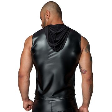 Noir Handmade Korte Mouwloze Hoodie - Zwart