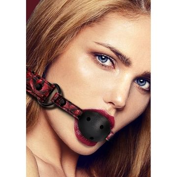 Luxe Ball Gag met Gaten - Rood / Zwart