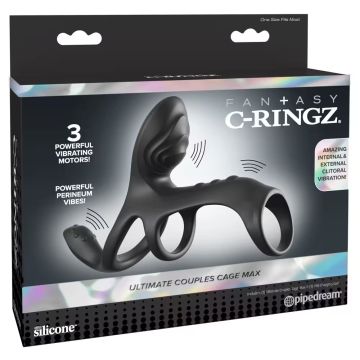 Koppel Cage Max Penissleeve met Clitorisstimulatie - Fantasy C-Ringz
