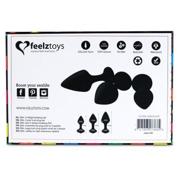 Zwarte Buttplug Set 3 Stuks - Bibi