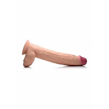 Raging Rhino 34 CM Geaderde Dildo - Huidskleur