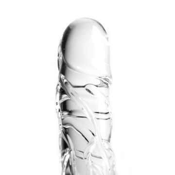 Kiotos Glazen Dildo ClearPenis Round met Ballen - 20 cm