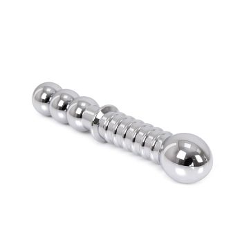 Spartan Steel Geribbelde Stalen Dildo - 19 cm