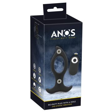 Anos Vibrerende Buttplug Met Gat - Zwart