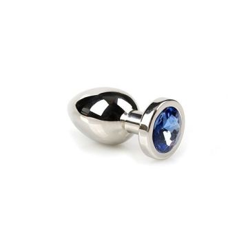 RVS Buttplug met Blauw Juweel