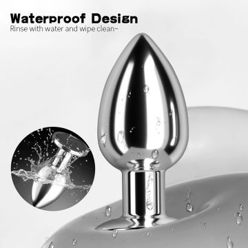 Vibrerende Buttplug Aluminum met Afstandsbediening - Small