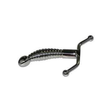 Geribbelde Metalen G-Spot en P-spot Dildo