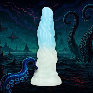 Monster Dildo Vein Master Blauw-Wit