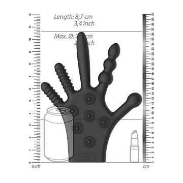 Silicone Stimulation Glove - Zwart