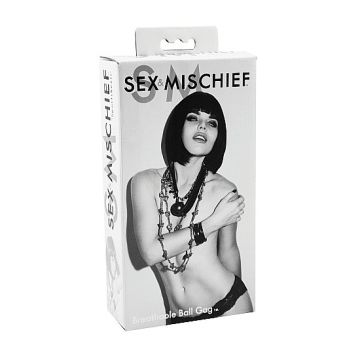 Zwarte Ball Gag met Gaten