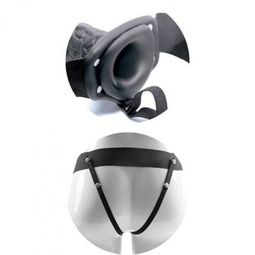Vibrerende Realistische Holle Strap - On - 20.5 cm
