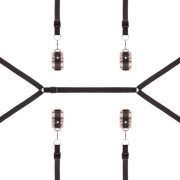 Rosy Gold Onder Matras Restraint Set - Zwart