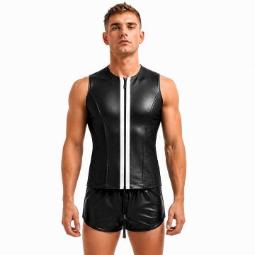 MisterMitch Leren Vest - Wit