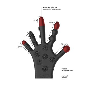 Silicone Stimulation Glove - Zwart