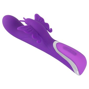 Oplaadbare Rabbit Vibrator met Vlinder - Paars