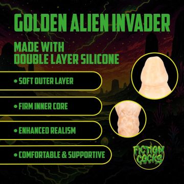 Monster Dildo Golden Alien Invader - Goud