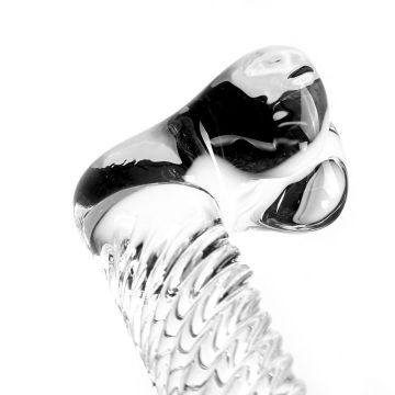 Kiotos Glazen Dildo Clear Penis Ribbed - 17 cm