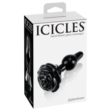 Zwarte Rosebud Buttplug Icicles No 77