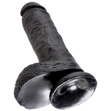 Zwarte realistische XL dildo met ballen 20 cm 