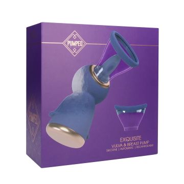 Oplaadbare Borst en Vulva Pomp Paars - Exquisite