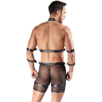 Svenjoyment Bondage Broek & Borst Harnas - Zwart