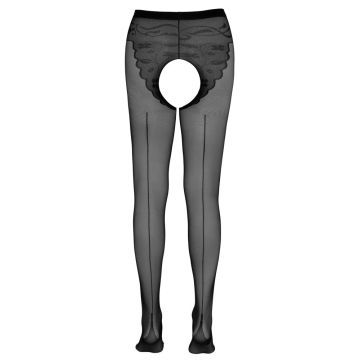 Zwarte Panty met Open Kruisje