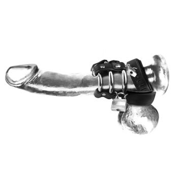 Vergrendelbare Ball Stretcher Cockring & Peniskooi