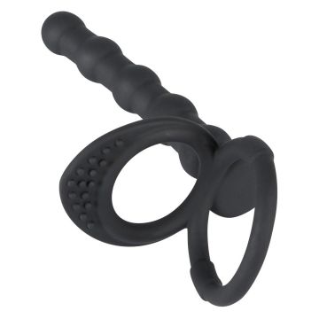 Cock en Ball Ring met Anal Beads