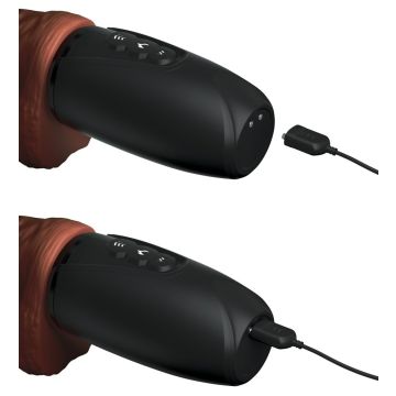 Stotende Realistische Dildo met Balzak - Bruin