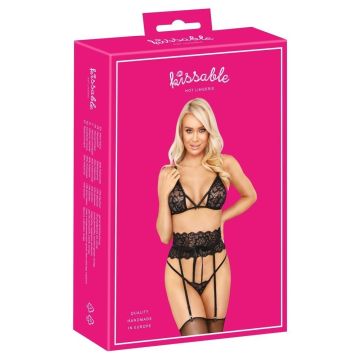 Kissable Kanten Lingerie Set - Zwart