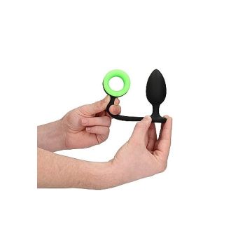Buttplug met Cockring - Glow in the dark