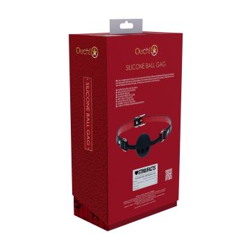Silicone Ball Gag Milan Collection - Zwart/Rood