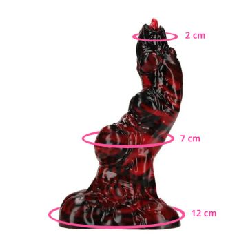 Monster Dildo Hell Invader Zwart-Rood