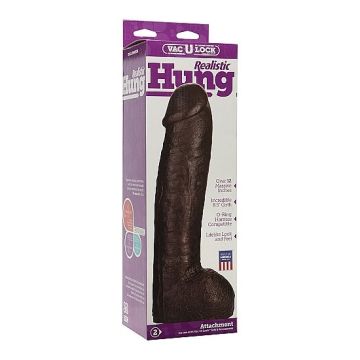 XL Dildo Vac-U-Lock Realistic Hung - Bruin