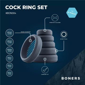Boners 6-Delige Cockring Set