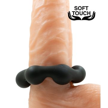 Siliconen Cockring Mr. Cock Flower - Zwart