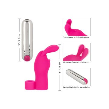 Oplaadbare Vinger Vibrator in Bunny Look - Roze*