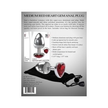 Buttplug Red Heart Gem - Large