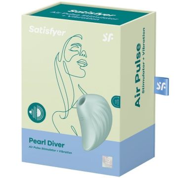 Satisfyer Pearl Diver Luchtdruk Vibrator - Mintgroen