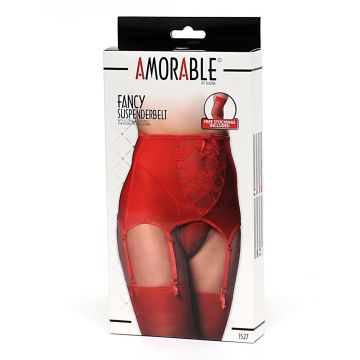 Jarretelgordel met G-String en Kousen - Rood