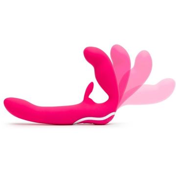 Strapless Strap-On Rabbit Happy Rabbit - Roze