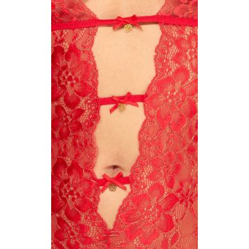Verleidelijke Jarretelbody Kissable - Rood