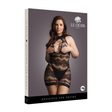 Le Désir Criss Cross Neck Mini Jurkje - Plus Size
