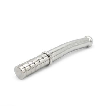 Mega Stalen Dildo Slightly Curved - Zilver