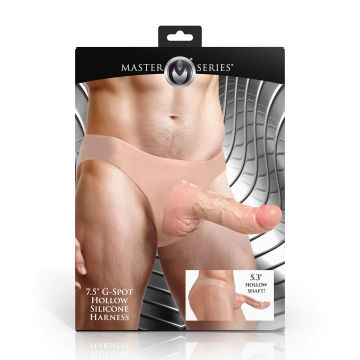 Master Series Hollow Strap-On Harnas Curved - 19 cm