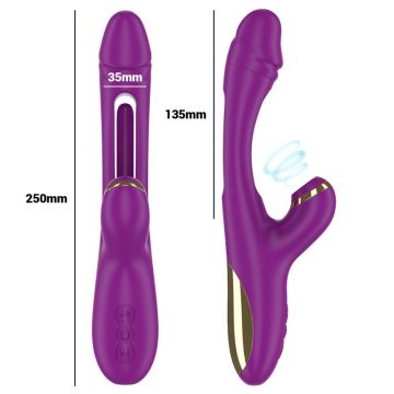 Intense Multifunctionele Rabbit Vibrator met Oscillerende Tong Ateneo - Paars