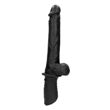 Vibrerende en Stotende Vibrator met Handvat - Zwart